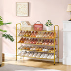 Hoctieon 5 Tier Shoe Rack for Closet, Durable Mesh Style Shoe Rack, Entryway Shoe Shelf, Shoe Storage Organizer for Hallway, Bedroom, Living Room, Wardrobe, Gold - Image 2