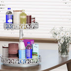 2 Tier Lazy Susan Organizer Turntable, 12 Inch, White - Image 7