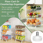 OKZEST Pantry Organizers and Storage Cart with Upgraded Metal Hub Casters - Image 4