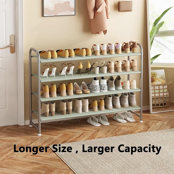 INGIORDAR 4 Tier Long Shoe Rack Organizer for Closet Metal Shoe Storage - Image 4