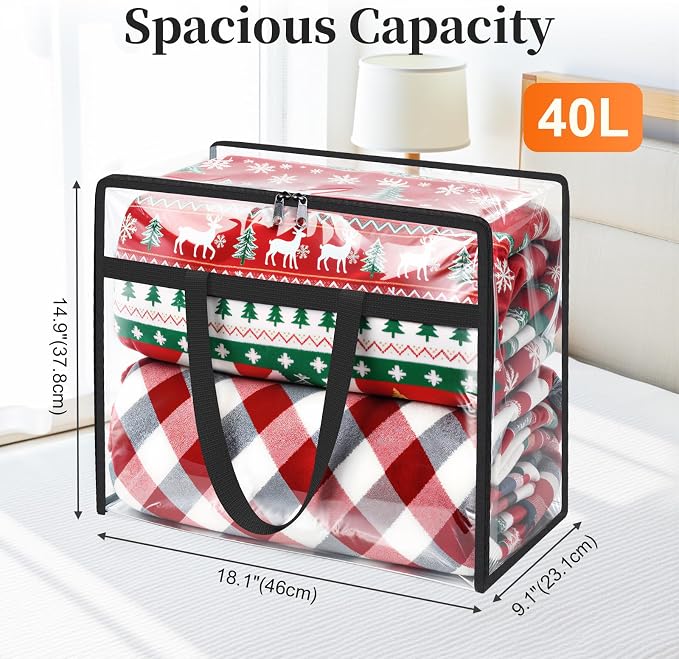 SpaceTrove Clear Storage Bags, 6-Pack Under Bed and Closet Organizers 40L - Image 3