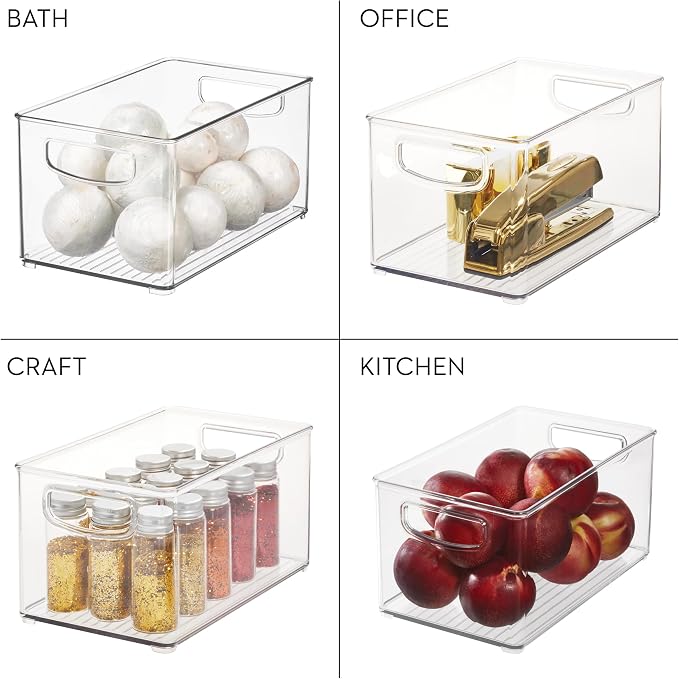 iDesign Stackable Clear Plastic Bin, 4-Pack - Image 7