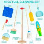 Kids Cleaning Set with Electric Vacuum, Wooden Toddler Cleaning Toys - Image 2
