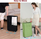 efluky Slim Laundry Hamper with Wheels, Rolling Laundry Basket for Clothes, Small Laundry Basket for Bedroom, Dorm and Laundry Room, 75L (19.8 Gallons) Green - Image 5