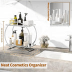 Makeup Perfume Organizer, Sliver 2-Tier Bathroom Counter Organizer - Image 3
