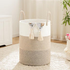 Artfeel Laundry Basket,Woven Cotton Rope Laundry Hamper,40L for Decorative Storage of Dirty Clothes,Toys and Blankets in Bathroom,Bedroom and Living Room by Artfeel