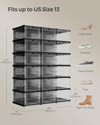 SONGMICS Foldable Shoe Boxes, 6-Tier for 18 Pack, Fit up to US size 13 - Image 6