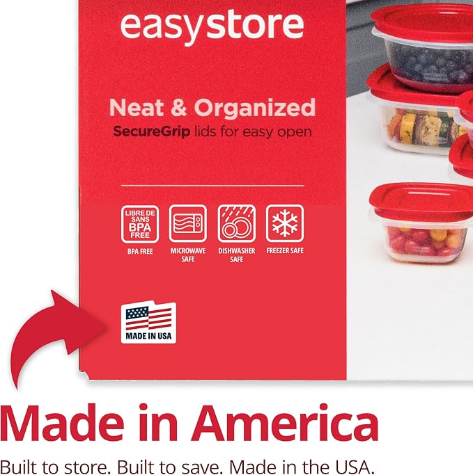 Rubbermaid EasyStore Containers, 44-Piece Set, Food Storage Containers with Lids - Image 4