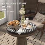AMH18-Inch Black and White Checkerboard Lazy Susan Decorative Tray - Image 4