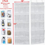 Simple Houseware 15 Pockets Clear Over the Door Pantry Organizer, 2 Pack - Image 2