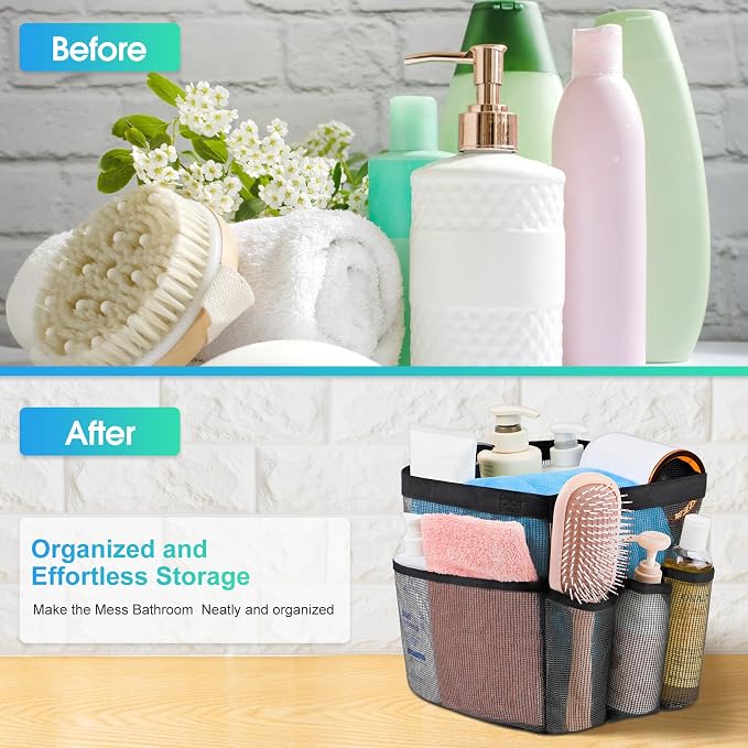 Mesh Shower Caddy Portable - 9 Pockets for College Dorm Room Essential - Image 5