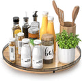 AMH 16-Inch Farmhouse Oak Lazy Susan Organizer for Table and Cabinet by AMH