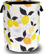 Lemons Laundry Hamper Boho Tropical Fruit Colorful Laundry Basket With Handles Foldable Oxford Cloth Tote Bag Clothes Toy Storage Bucket 18.9 x 16.5 Inch For Bathroom/Laundry/Bedroom by SELIONLIKN