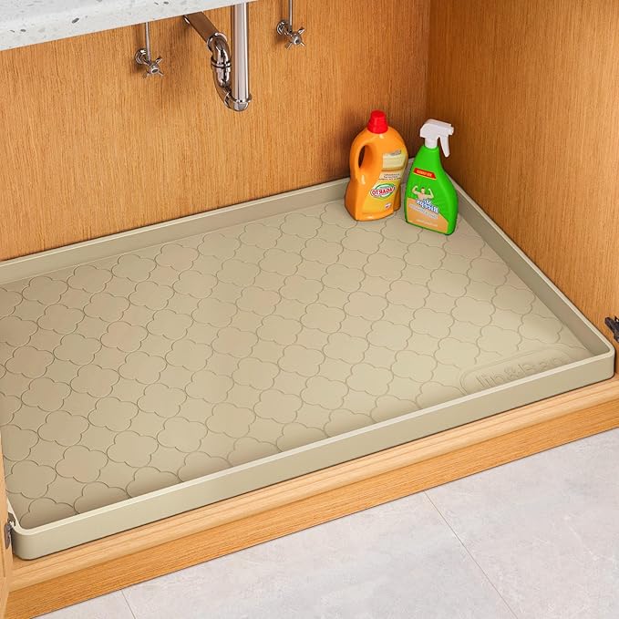 Jin&Bao Under Sink Mat 34" x 22" Waterproof Silicone Cabinet Kitchen Liner by Jin%26Bao