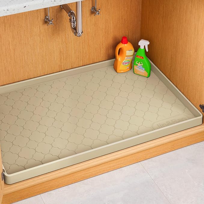 Jin&Bao Under Sink Mat 25" x 22" Waterproof Silicone Cabinet Kitchen Liner by Jin%26Bao