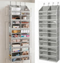 HOMELUX THEORY Over the Door Organizer, 6-Tier XL, 100D Fabric, Light Gray | Extra wide over the door organizer, 65 lb capacity, 12 side mesh pockets, heavy-duty 100D fabric, bedroom & nursery storage by HomeluxTheory