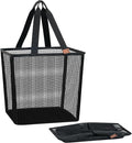 STORAGE MANIAC Collapsible Laundry Basket, 16.9 Gal. Large Pop-up Laundry Hamper with Long Carry Handles, Space-Saving Foldable Clothes Hamper with Bottom Elastic Band, Travel Laundry Bags, Mesh Black by STORAGEMANIAC