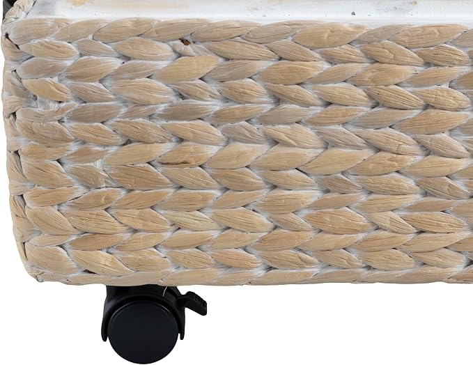 happimess Chett Underbed Storage Bin Wheels 26", White Wash/Dark Brown - Image 6