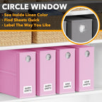 SpaceAid 4 Pack Bed Sheet Organizers and Storage, Foldable Sheet Organizer for Linen Closet, Sheets Set Folder Keeper with Window XL (Queen & King Size) Bedding Container (Pink, 4 Pack) - Image 4