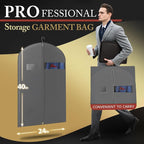 Hleelomi 5 Pack 40-in Garment Bag for Hanging Clothes Suit Bag Gray - Image 6