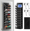 10 - Pocket Over - the - Door Hanging Shoe Organizers & Rack, Made of Sturdy 600D Oxford + Non - Woven Fabric, Space - Saving Storage for Shoes, Boots & More (Black) by Cotohim