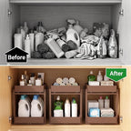 MHXW SXPN Bamboo Under Sink Organizer, 2 Pack Pull Out Cabinet Organizer - Image 8