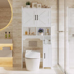 IRONCK 67 in Over The Toilet Storage Cabinet with Adjustable Shelves White - Image 9