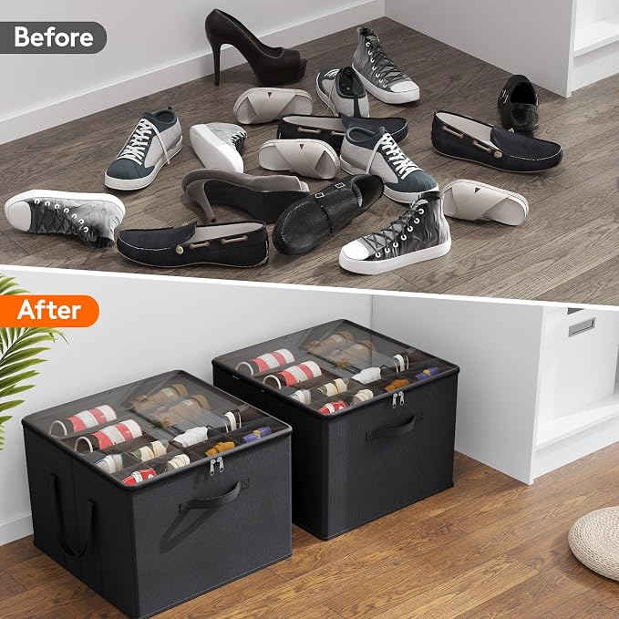 Lifewit Shoe Storage Organizer for Closet, Holder Box, 1 Pack, Black - Image 8
