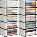 Fab totes 35L Closet Organizers, Foldable Under Bed Storage Containers | Storage Bags with Zippers,Window and Handles for Organizing Bedroom, Closet, Clothing,Organization with Handle by Fabtotes