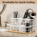 Hair Tool Organizer Countertop, Breathable Metal & Bamboo, Heat-Resistant - Image 3