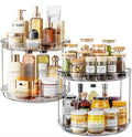 LAMU 2 Pack 2 Tier Lazy Susan Turntable Organizer 10.6'' Rotating Spice Rack Organization for Cabinet, Kitchen, Pantry, Countertop, Bathroom, Vanity, Medicine Cabinet Organizer, Grey by YourHome-OrganizationHelper