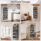 2 Pack 5 Tier Over the Door Organizer Space-Saving Storage for Any Room | Grey Hanging Closet Organizer with 10 Mesh Pockets and Clear Windows, Closet Organizers and Storage for Bathroom, Bedroom - Image 7