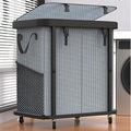 Laundry Basket with Wheels,190L (50 Gal) Laundry Hamper 2 Setion - Gray by Unlockyourhomestoragelife