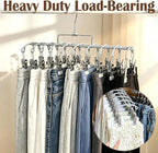 Pants Hangers with 20 Clips, Space Saving Hanging Closet Organizer (Grey) - Image 5