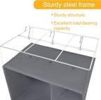 Libeder Shoe Organizer for Closet, 15 Shelf Hanging Closet Storage Shelves - 10 Shoe Rack Organizer and 5 Compartment for Clothes with 6 Side Mesh Pockets for Scarves Socks,Gloves, Grey - Image 6