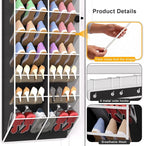 Over the Door Shoe Organizer with 20 Large Mesh Pockets, Black - Image 7