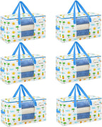 VENO Moving Bags, Wide Open Top, Clear Window, Tropical Island, 6 Pack by Veno