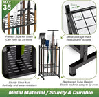 Garden Tool Organizer, Garage Tool Organizer & Garage Organization, Heavy Duty Steel Tool Storage Rack Holds 35 Rakes, Brooms Tools, Broom Holder and Mop Holder, Shed Organizer for Home Organization - Image 3