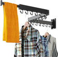 HEILAIYI Clothes Drying Rack for Laundry,Wall Mounted Clothes Hanger Rack,Folding,Retractable,Collapsible(J Shape Hooks) by HEILAIYI