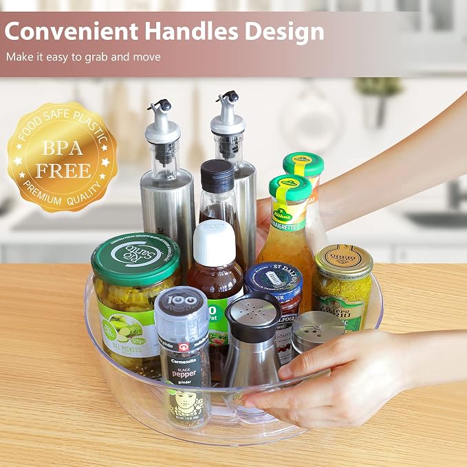 Guzon 6 Pack Lazy Susan Turntable, 11.5" Rotating Organizer with Handles - Image 4