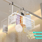 HapiRm Hanging Shower Caddy Organizer - No Drilling Shower Organizer with Hooks, Rustproof & Waterproof 304 Stainless Steel Bathroom Shelves - White (1 Basket) - Image 6