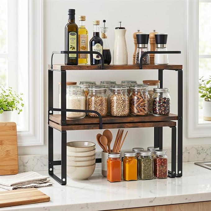 Housolution Stackable Kitchen Countertop Organizer Corner Shelf - Image 6