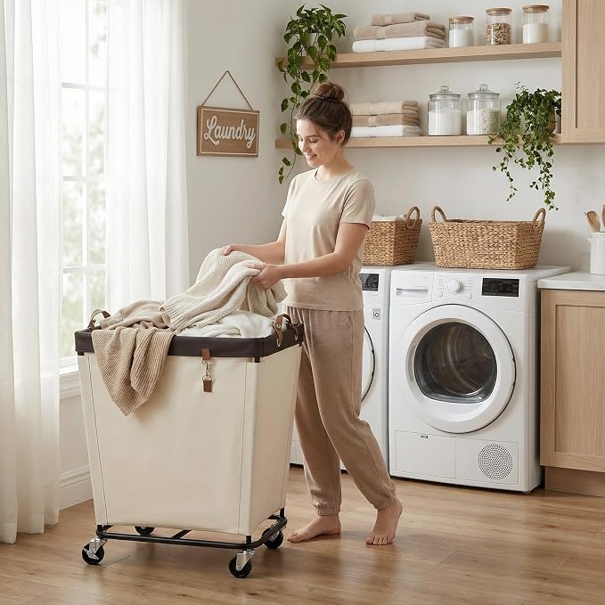 StorageWorks 210L Laundry Basket with Wheels, Rolling Hampers for Clothing - Image 5