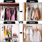 Closet Organizers and Storage,College Dorm Room Essentials, Multifunctional Organizer Magic Space Saving Hangers with 9 Holes Storage Organization for Wardrobe - Image 2