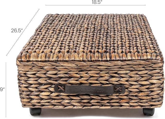 happimess Chett Underbed Storage Bin Wheels 26", Brown Wash - Image 4