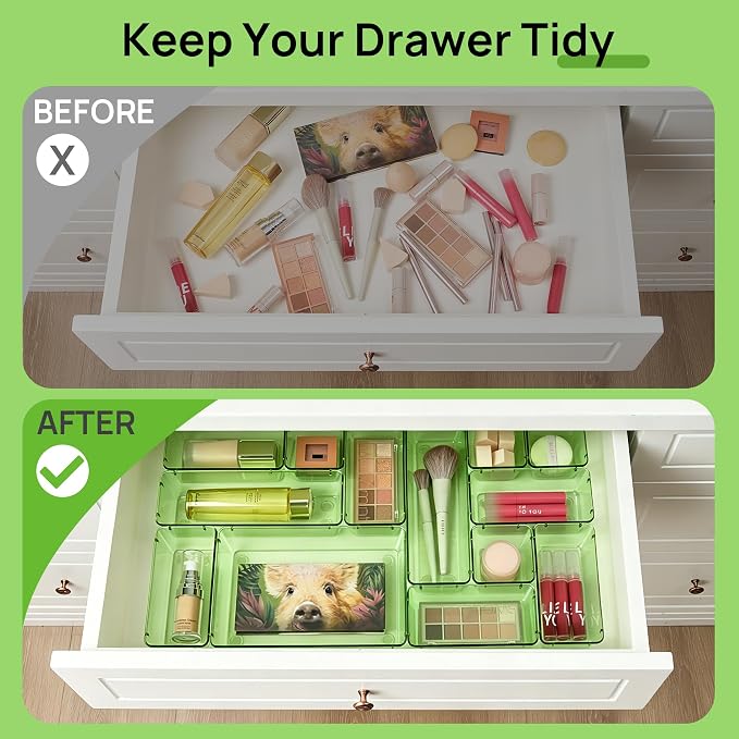 Vtopmart 25 Pack Plastic Drawer Organizers with Non-slip Rubber Pads - Image 3