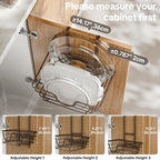 TIDIIABODE Pot Lid Organizer, Adjustable Kitchen Pot Lid Holder Inside Cabinet, Kitchen Cabinet Organizer Hanging for Food Storage Container, Pot, Pan Lid & Bakeware, Bronze - Image 2