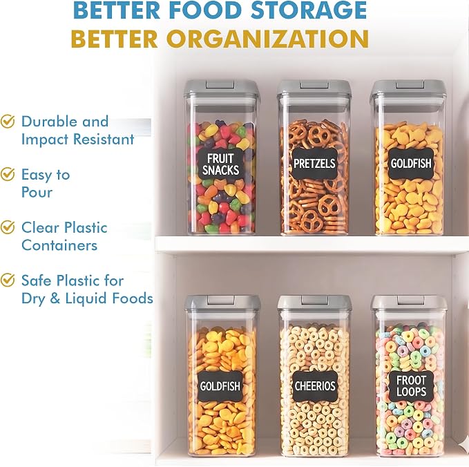 Shazo 6 PC 1.2L Airtight Food Storage Containers with Lids BPA Free Plastic - Image 5