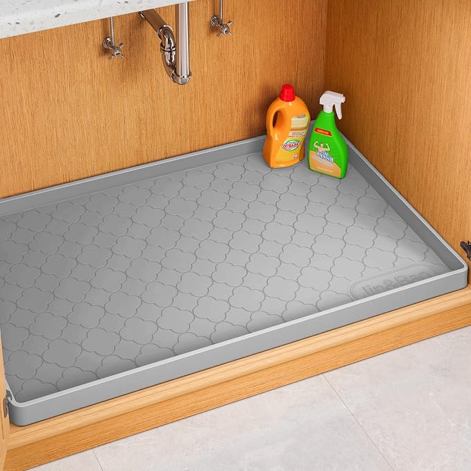 Jin&Bao Under Sink Mat 28" x 19" Waterproof Silicone Cabinet Kitchen Liner by Jin%26Bao
