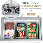 Heyuzb 8 PACK Freezer Organizer Bins Fridge Organizers and Storage Stackable Refrigerator Organizers Bins with Side Handles Clear Storage Bins for Pantry, Under Sink, Kitchen Cabinet - Image 2